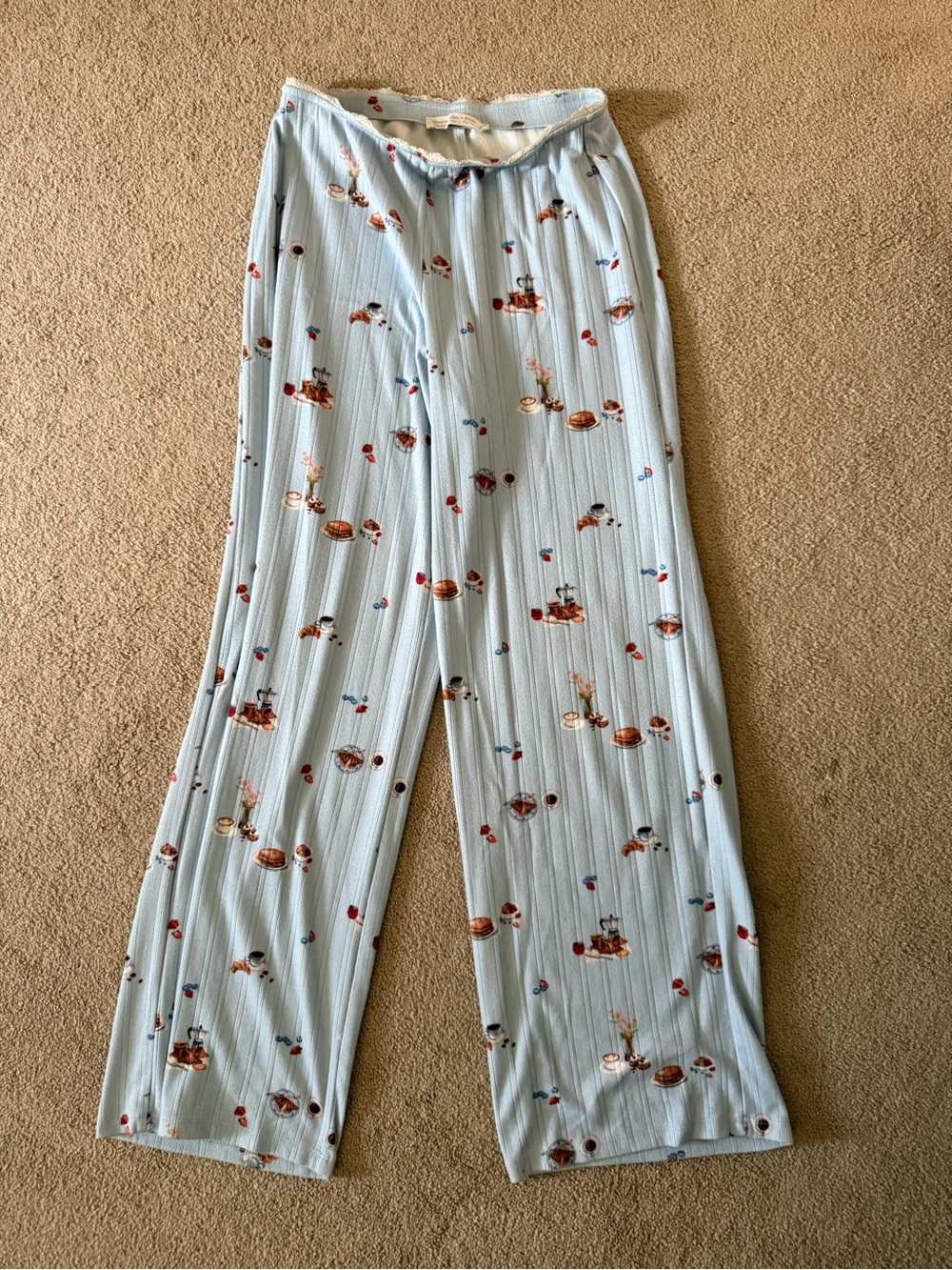 Abercrombie & Fitch Light Blue Novelty Print Lounge Pants